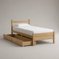 Letto singolo con cassetti contenitore in legno effetto rovere chiaro 90x200 cm