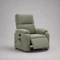 Poltrona relax reclinabile elettrica 80x90x105 cm verde chiaro in tessuto poliestere con poggiapiedi