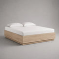 Letto matrimoniale contenitore in MDF effetto rovere chiaro con base chiusa 160x200 cm