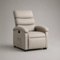 Poltrona relax reclinabile 80x90x105 cm beige in tessuto poliestere con poggiapiedi